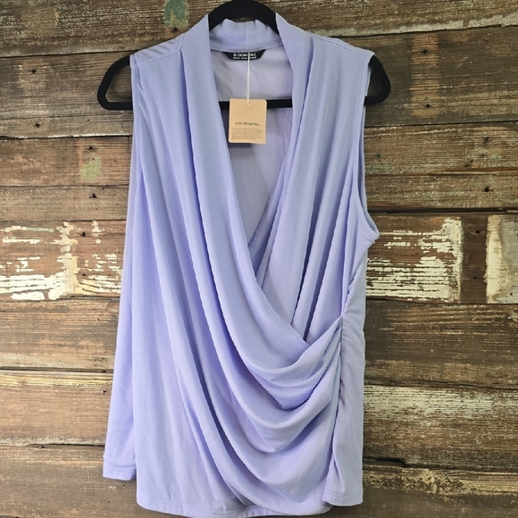Bloomchic Lavender Sleeveless Drape Top, Plus Size 18- 20, NWT - Picture 1 of 4